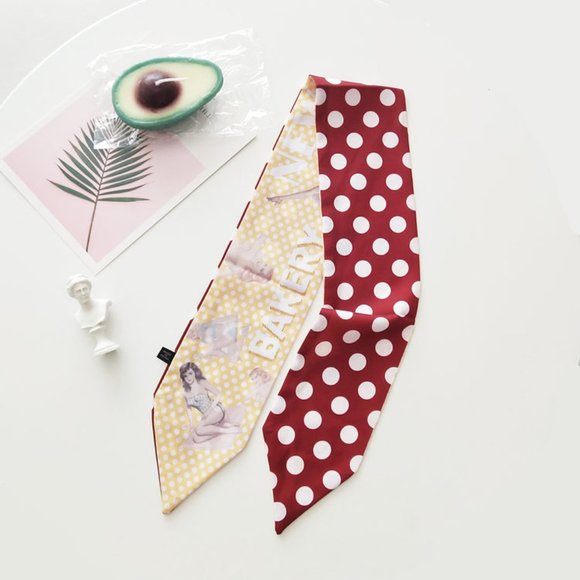 Polka Dots Bakery Narrow Silky Scarf - Picture 6 of 8